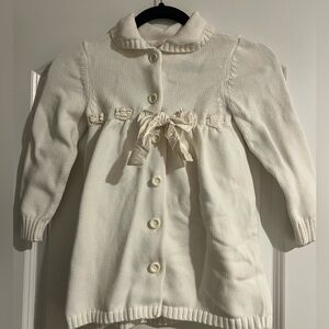 Janie and Jack World's Fair Ivory Sweater Dress Vintage Ribbon Detail 5T